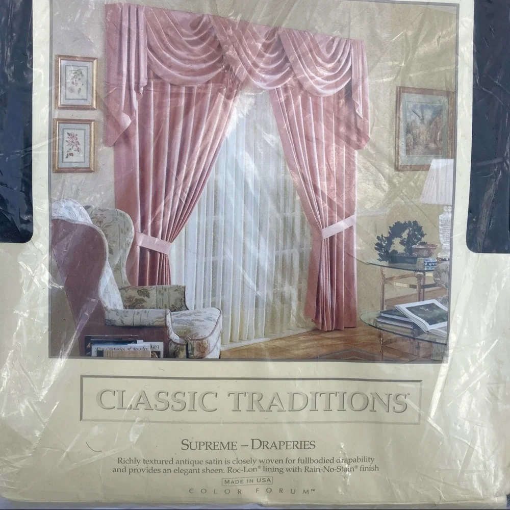 Vintage Classic Traditions Draperies By JC Penney Black 50” x 84” 2 Panels NOS